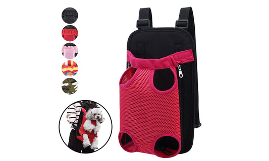 Pet Dog Cat Carrier Backpack Adjustable Frontpack Carrier Open Hole Design Legs Out Easy Fit for Small Medium Pets Outdoor Traveling
