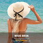 Womens Wide Brim Straw Sun Hat UV Protection UPF50 Foldable Beach Hat Floppy Packable Summer Hat Travel