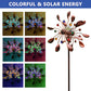 Solar Wind Spinner 75‘’ Multi-Color Seasonal LED Lighting Solar Powered Glass Ball with Kinetic Wind Spinner Dual Direction for Patio Lawn & Garden