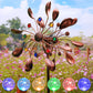 Solar Wind Spinner 75‘’ Multi-Color Seasonal LED Lighting Solar Powered Glass Ball with Kinetic Wind Spinner Dual Direction for Patio Lawn & Garden