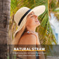 Womens Wide Brim Straw Sun Hat UV Protection UPF50 Foldable Beach Hat Floppy Packable Summer Hat Travel
