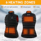 Men's/Women's Heated Vest with Battery Pack, Washable Fleece Heated Coat with 6 Heating Zones for Skiing, Black, Christmas Day Gifts