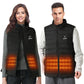 Men's/Women's Heated Vest with Battery Pack, Washable Fleece Heated Coat with 6 Heating Zones for Skiing, Black, Christmas Day Gifts