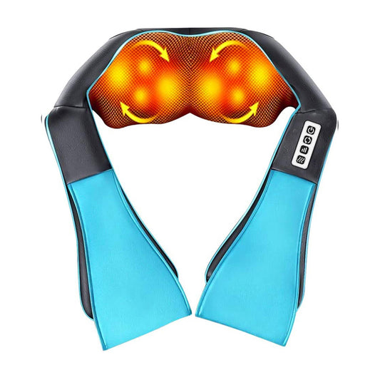 Aptoco Shiatsu Back and Neck Massager with Heat Deep Kneading Massage for Neck, Back, Shoulder, Foot and Legs, Use at Home, Car, Office, Blue