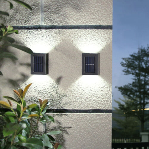 Solar 2LED Lights Outdoor Waterproof Wall Lamp, Up and Down Luminous Wall Mounted Solar Lights  Decoration