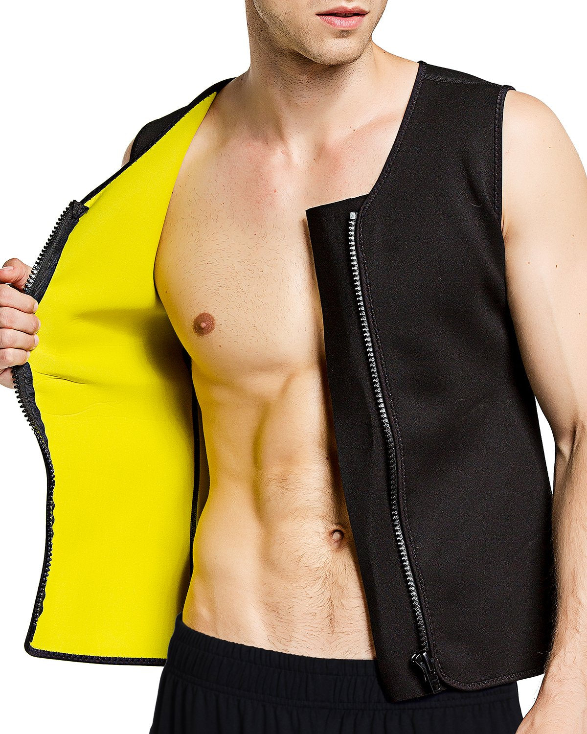 Men's Waist Trainer Vest Hot Neoprene Bodyshaper Zipper Sauna Tank Top