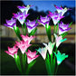 4Pcs Solar Lily Flower Lights Garden Stake Waterproof Yard Landscape Xmas Decor