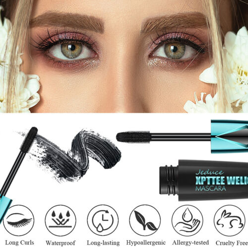 1-2 Pcs Silk Fiber 4D Eyelash Mascara Extension Makeup Black Waterproof Eye Lash