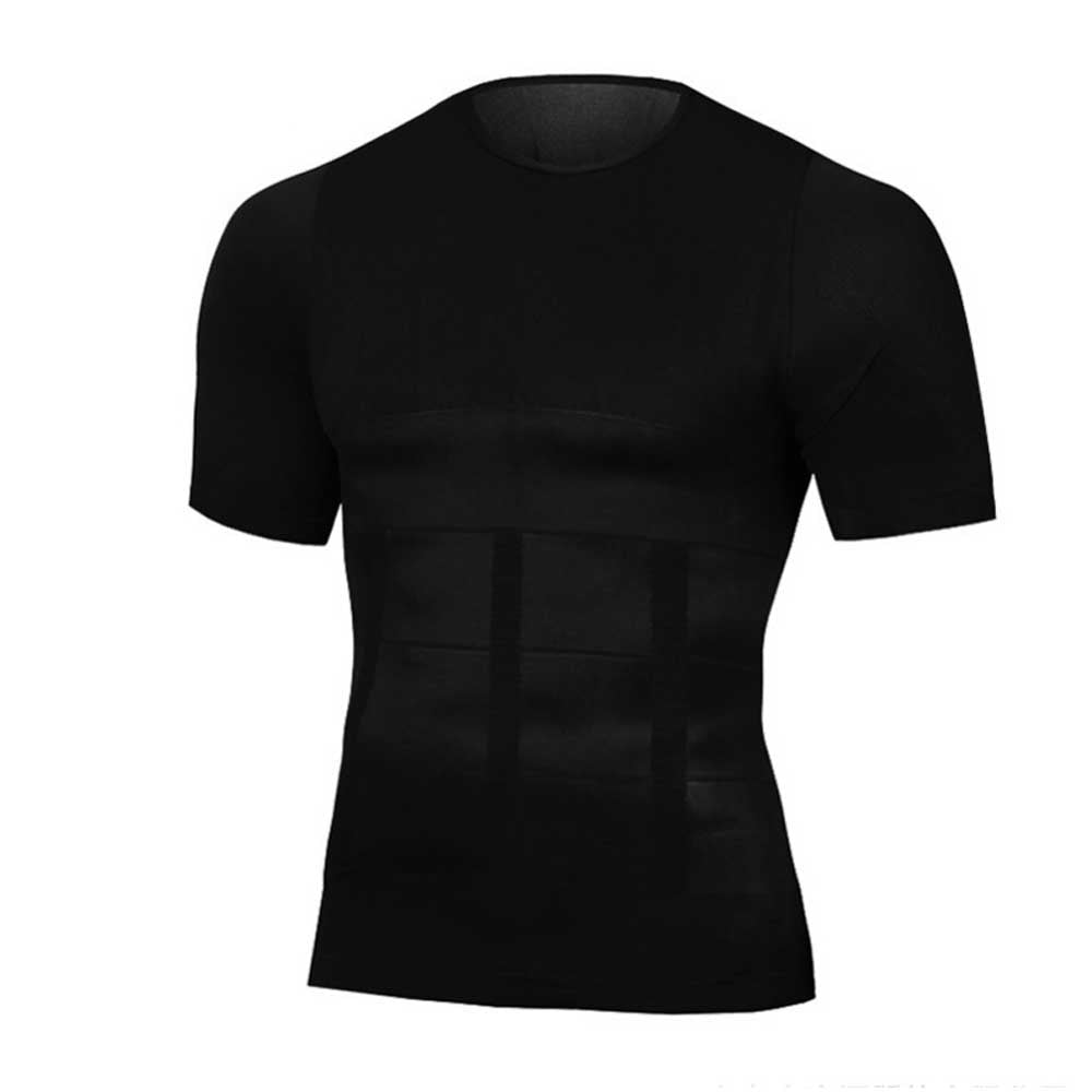 Mens Slimming Shaper Vest Short Sleeve Workout Shirt Practical Gift