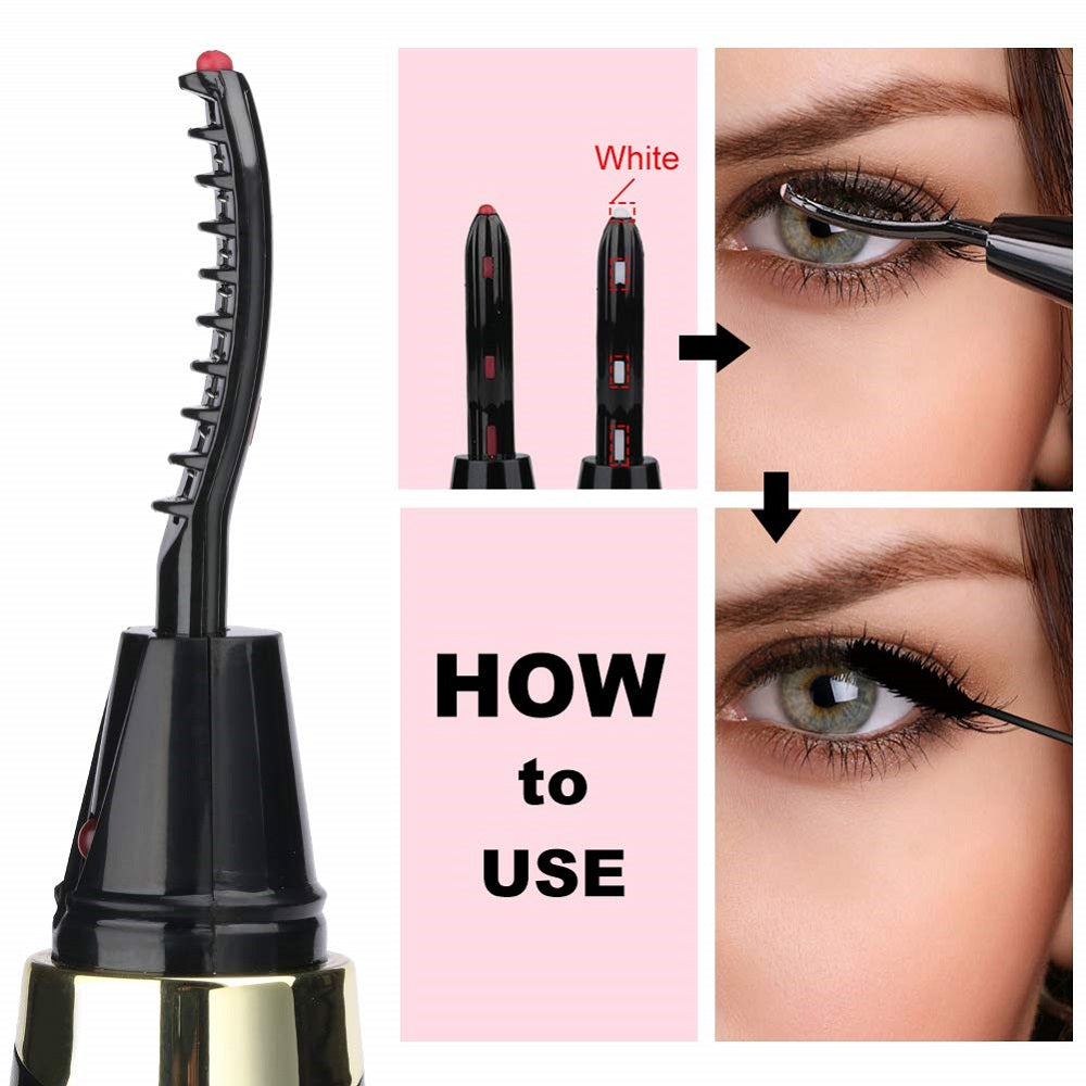 Electric Heated Eye Lashes Curler Long Lasting Curler Clip Tool Kit