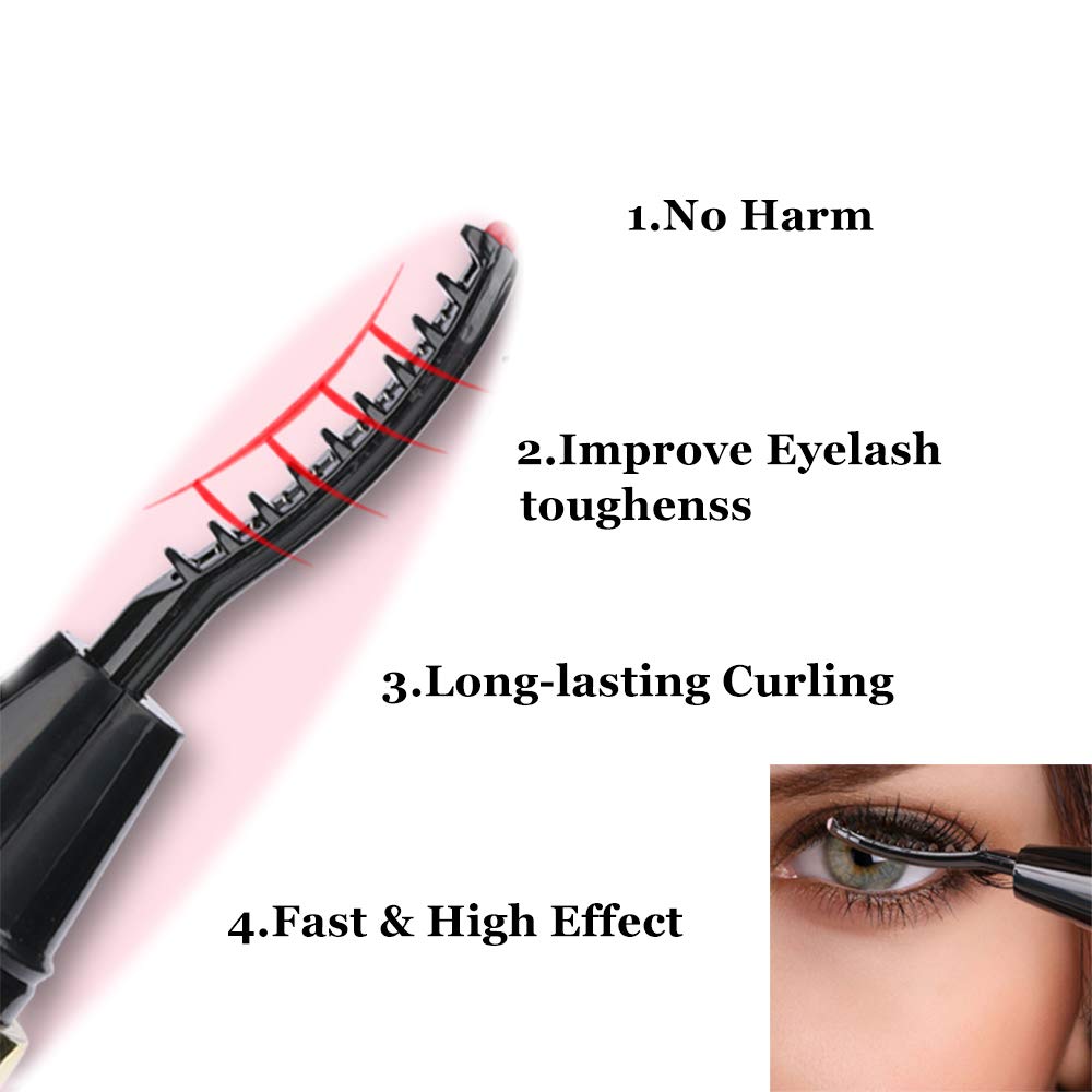 Mini Electric Heated Eyelash Curler Makeup Eye Lasting Beauty Tool