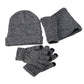 Mens Winter Beanie Hat And Neck Scarf Warmer Touch Screen Gloves Set