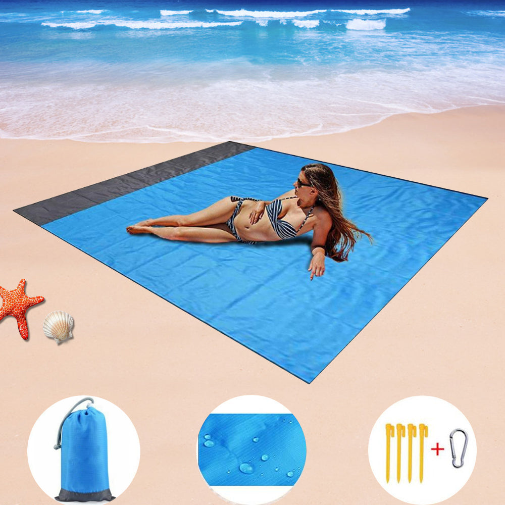 Pocket Picnic Waterproof Beach Mat Sand Free Blanket For Camping