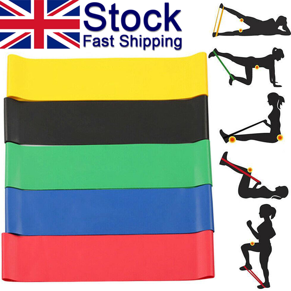 5 Piece Set Resistance Levels Exercise Band for Home Gym Yoga Sports