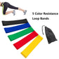 5 Piece Set Resistance Levels Exercise Band for Home Gym Yoga Sports