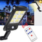 Solar Street Light Outdoor 72COB LED Remote Control Light Waterproof Security Solar Sensor Lighting for Courtyard 2Pcs