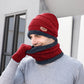 Knitted Wool Hat Scarf Gloves Three-piece Set Winter Knitted Set