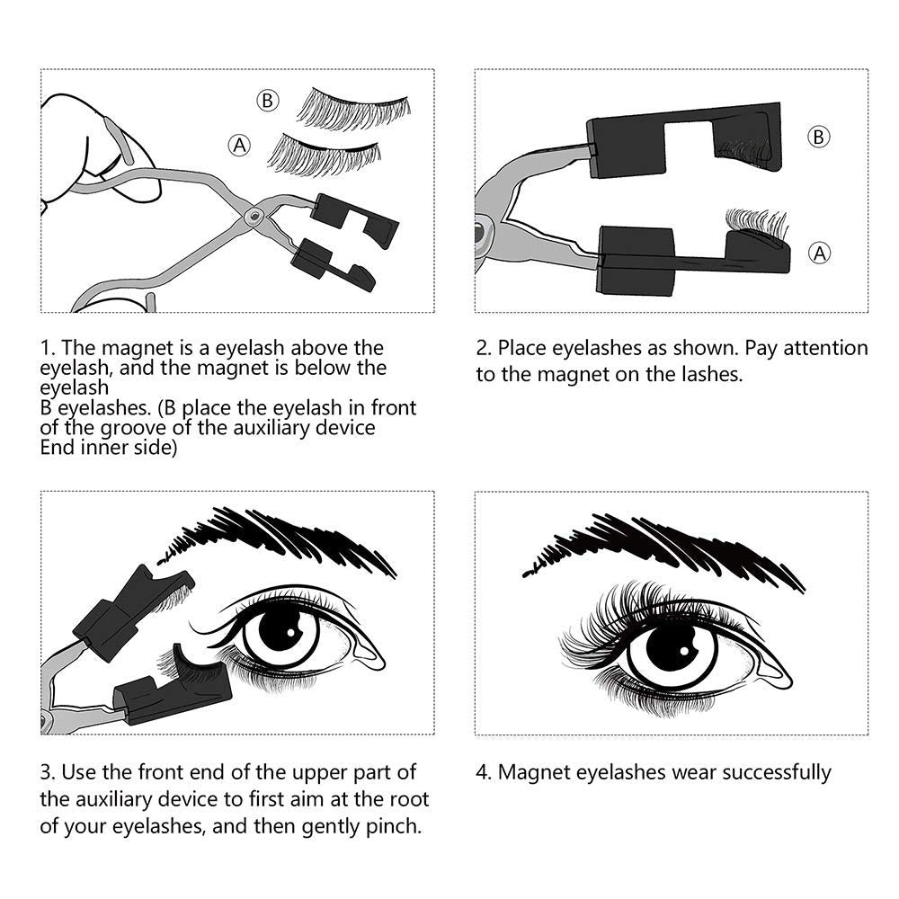 Magnetic Eyelashes Applicator Tool Kit Eyeliner Glue-free Eyelash Clip