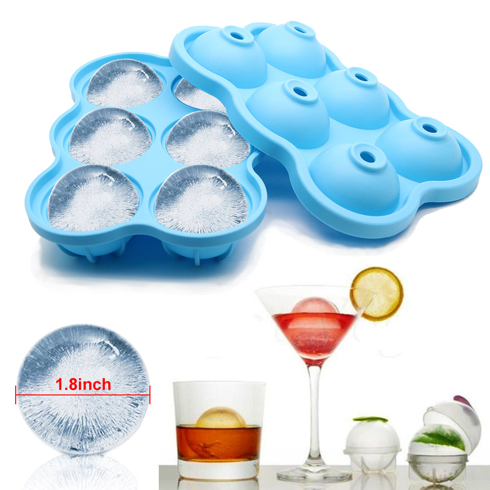 6 Holes Food Grade Soft Silicone Homemade Ice Cube Tray Ball Maker