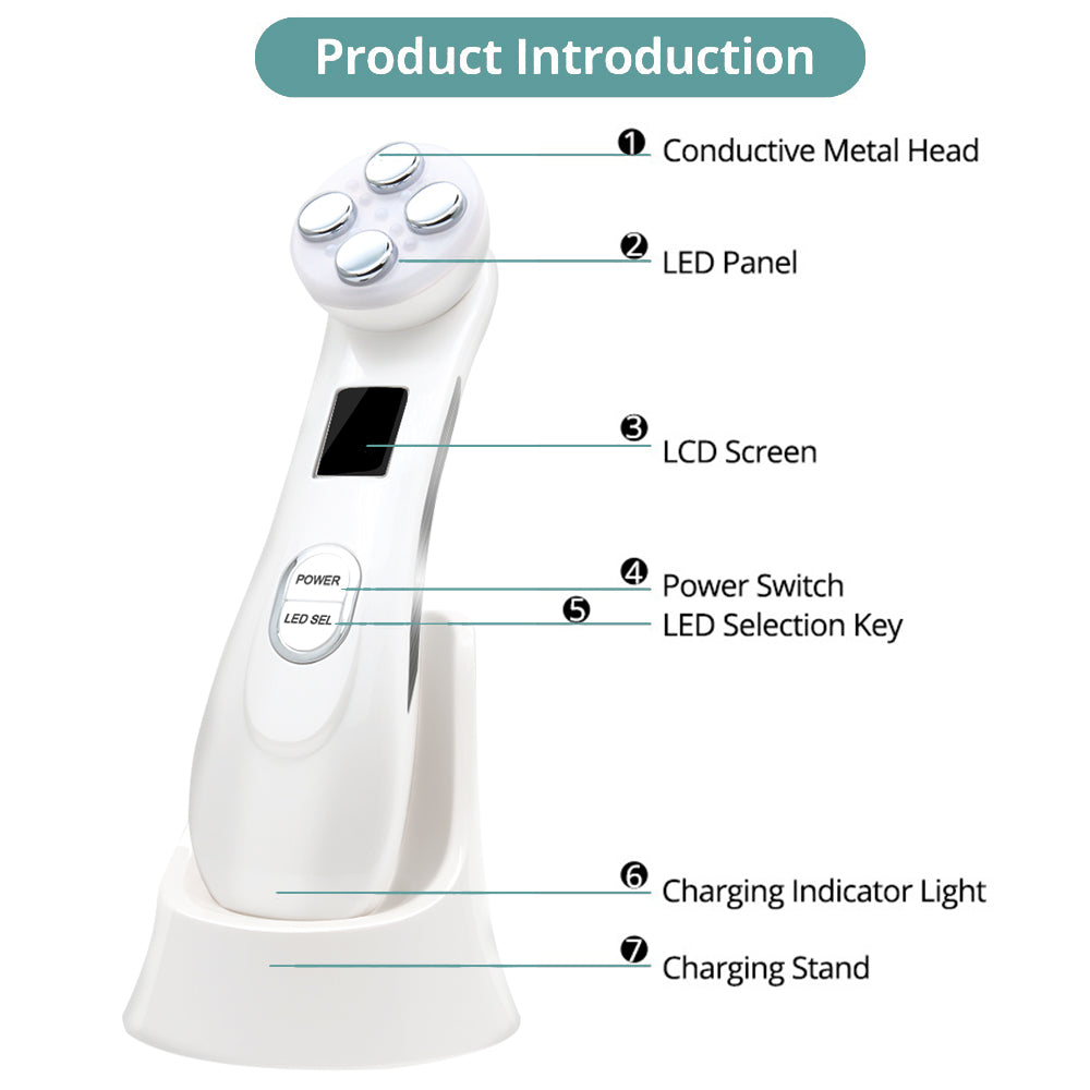 Facial Mesotherapy LED Photon Face Wrinkle Removal Skin Care Massager