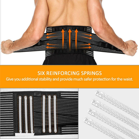 Breathable and Adjustable Back Support Belt for Lower Waist Pain