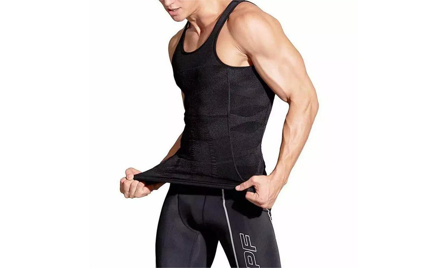 Compression Body Shaper Shirt Vest Tank Tops Tummy Control Workout for Men