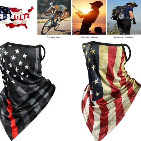 Face Mask Neck Gaiter US Flag Bandana Scarf Reusable Cycling Cover