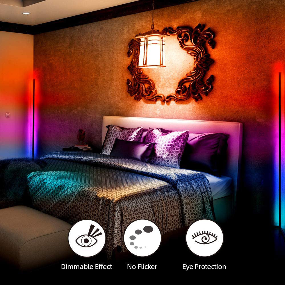 RGB Corner Floor Lamp Modern Simple LED Rod Floor Lamps Living Room