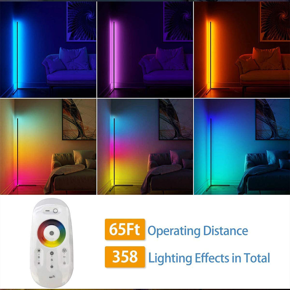 RGB Corner Floor Lamp Modern Simple LED Rod Floor Lamps Living Room