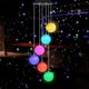 Solar Crystal Ball Wind Chime Light Color Changing Solar LED String Light Hanging Patio Light