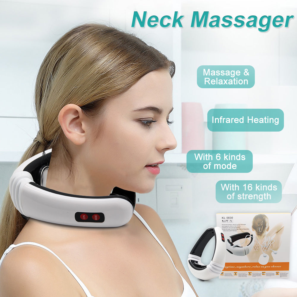 Electric Pulse Back Neck Massager Pain Relief Health Relaxation
