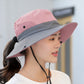 Womens UV Protection Wide Brim Sun Hats Cooling Mesh Ponytail Hole Cap