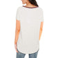 Ladies color matching V-neck casual short sleeves with pockets