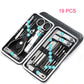 19Pcs Manicure Set Stainless Steel with Leather Case Kit Nail Tools