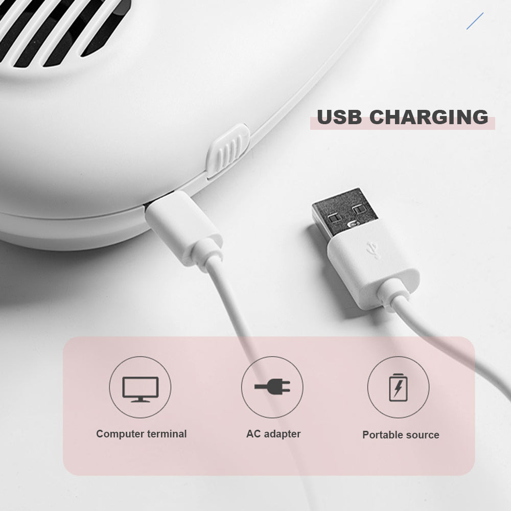 Low Noise Design Portable USB Charging Wearable Neckband Fan
