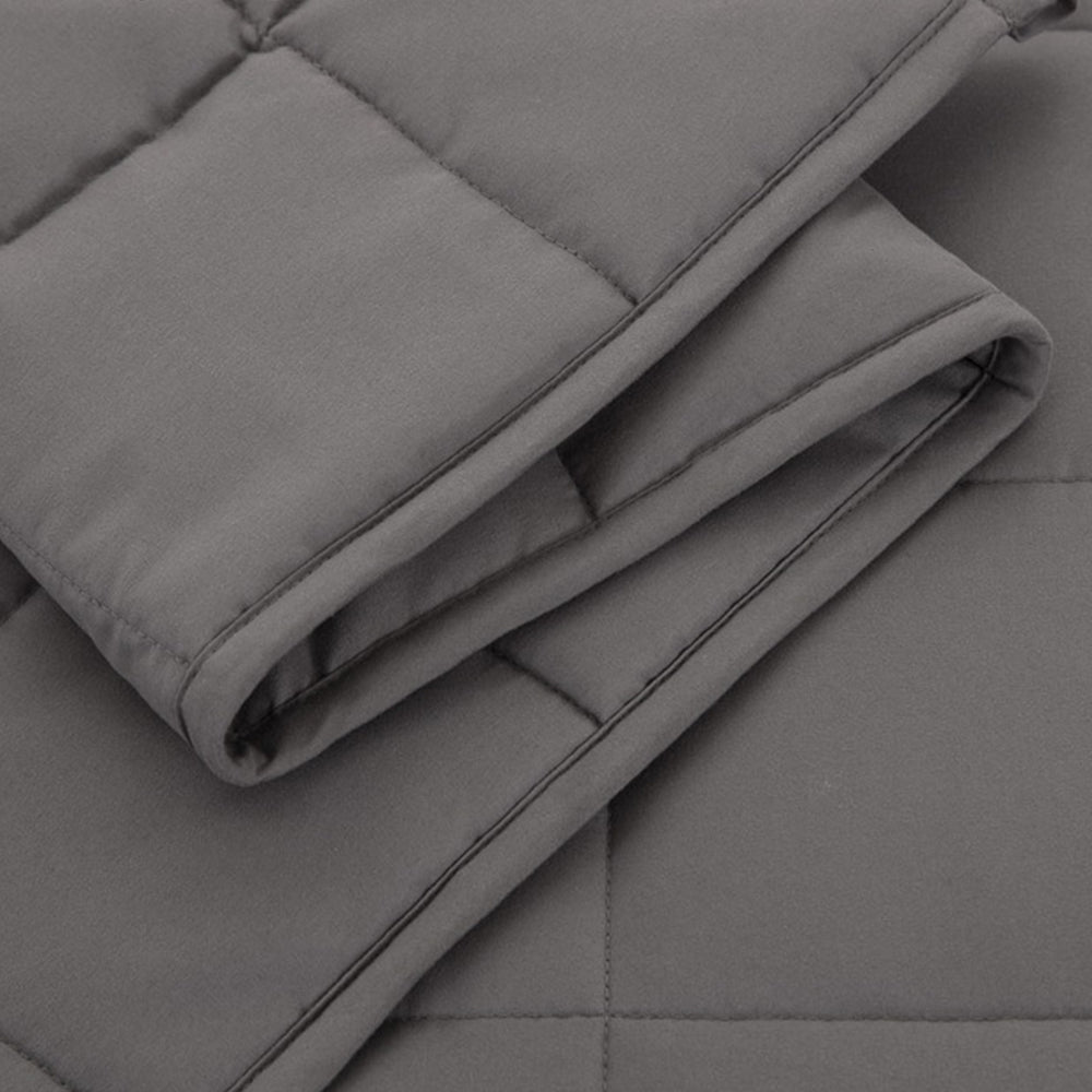 Dark Gray Cotton Gravity Blanket Promote Deep Sleep Reduce Anxiety