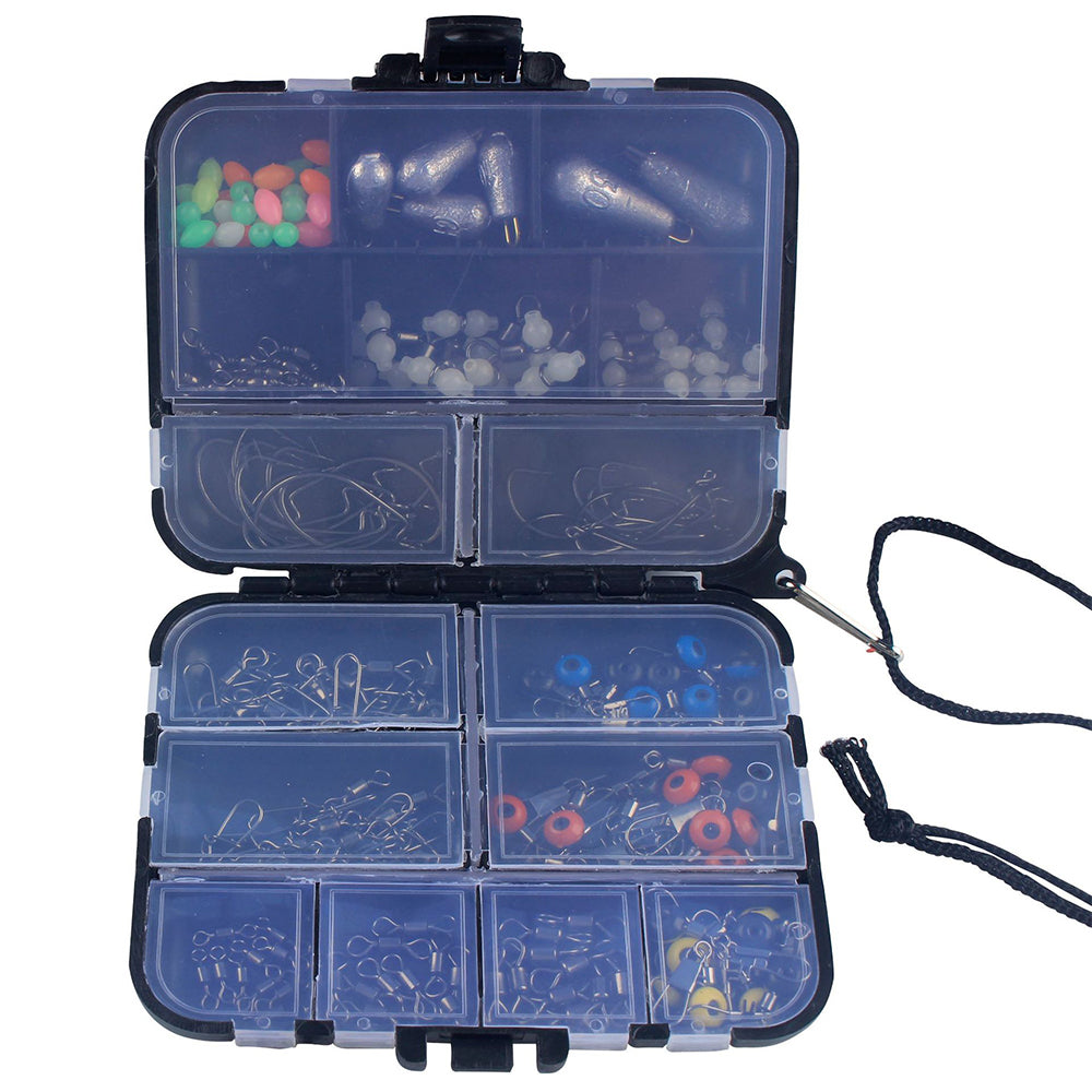 177Pcs Fishing Accessories Tackle Hook Kit  Durable with Tackle Box