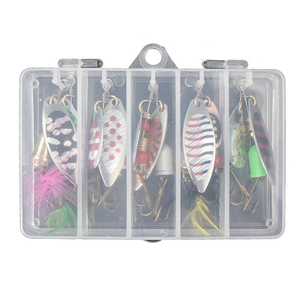 10pcs fishing spoon baits lure fishing wobbler lures with box