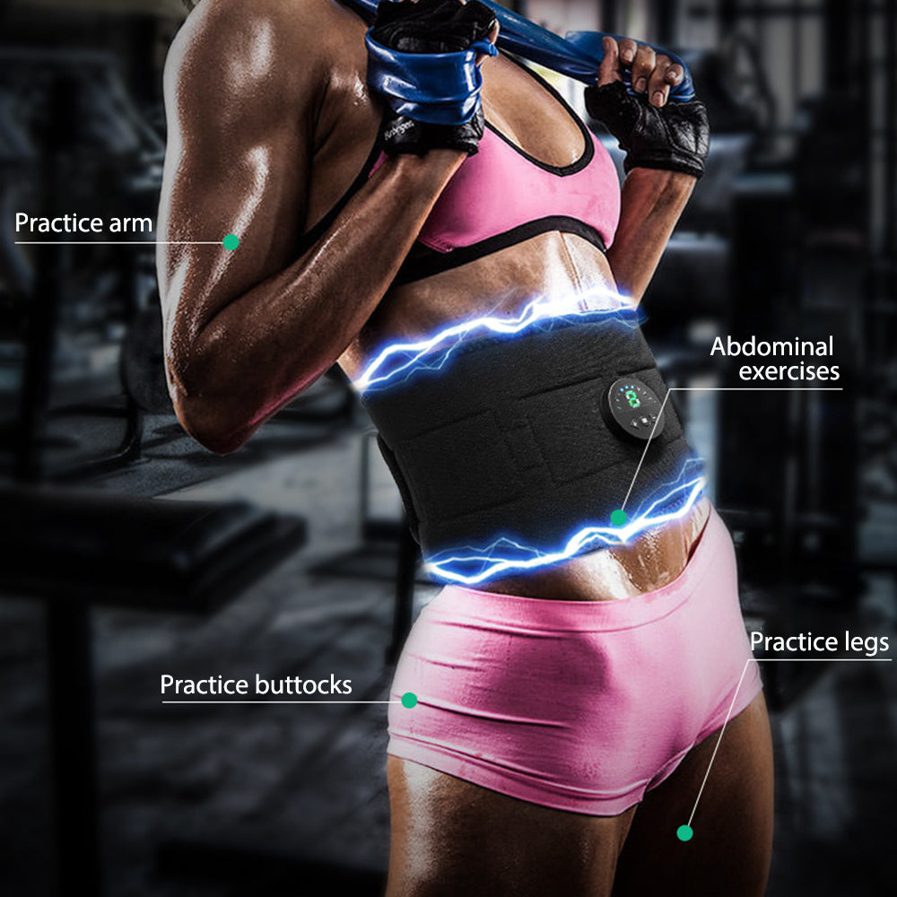 Smart EMS Fitness Vibration Belt Abdominal Trainer Muscle Slimming Belt