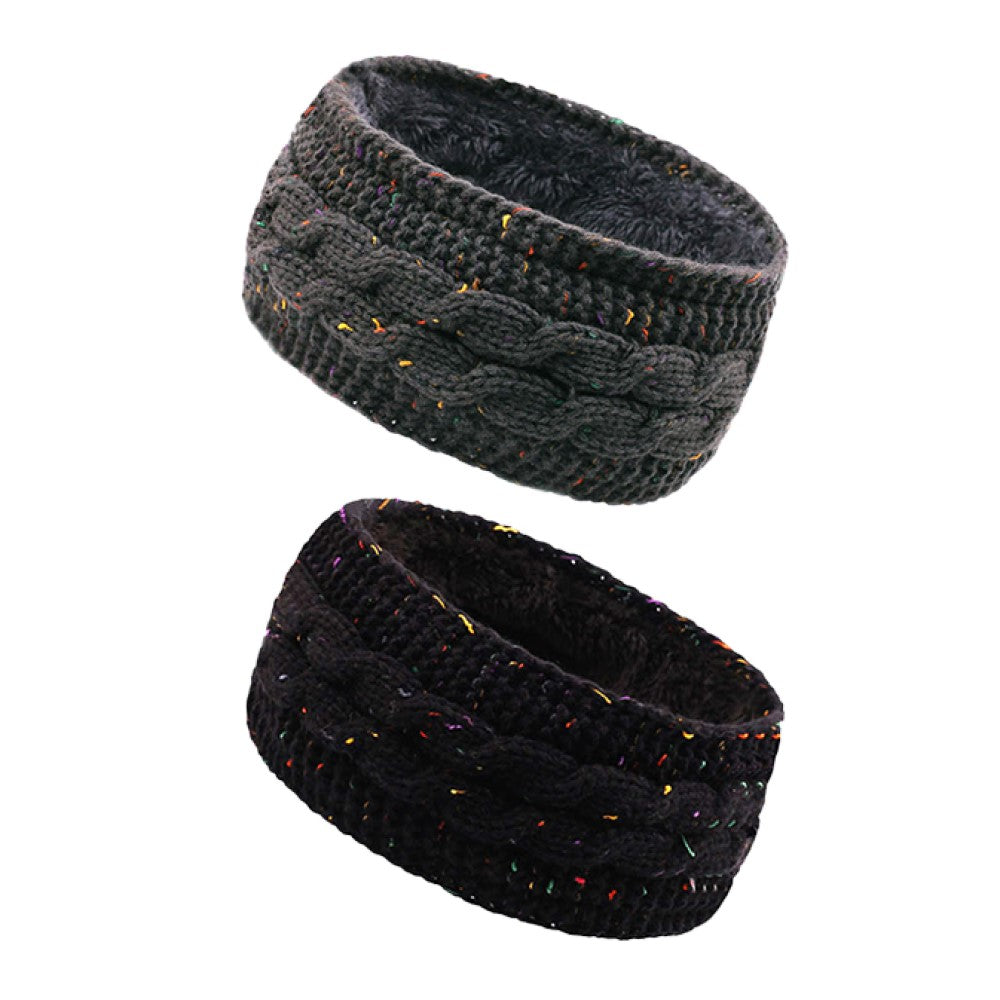 Winter Women Cable Thick Knit Headbands Fleece Lined Christmas Gifts
