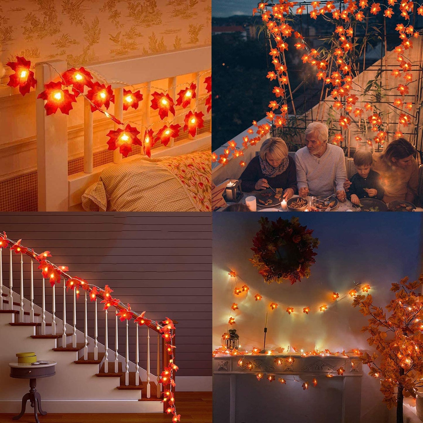 10Ft Maple Leaf String Lights Thanksgiving Christmas Decorations