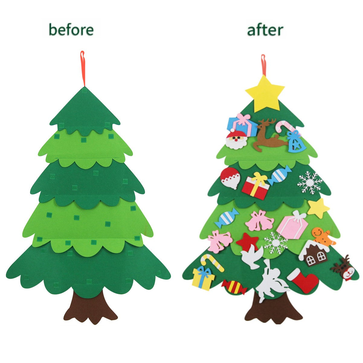 Christmas Tree 3FT DIY Felt with 27pcs Wall Hanging Detachable Ornaments