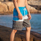 Men's Swim Trunk Striped Quick Dry Elastic Waistband Beach Surf Short