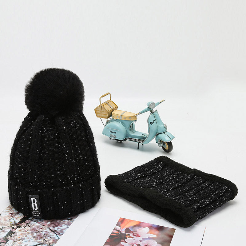 Women Knitted Hat Scarf Set Winter Beanie Knit Hat Christmas Gifts