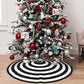 Christmas Tree Skirt Plush Mat White Black Circle Home Christmas Decor