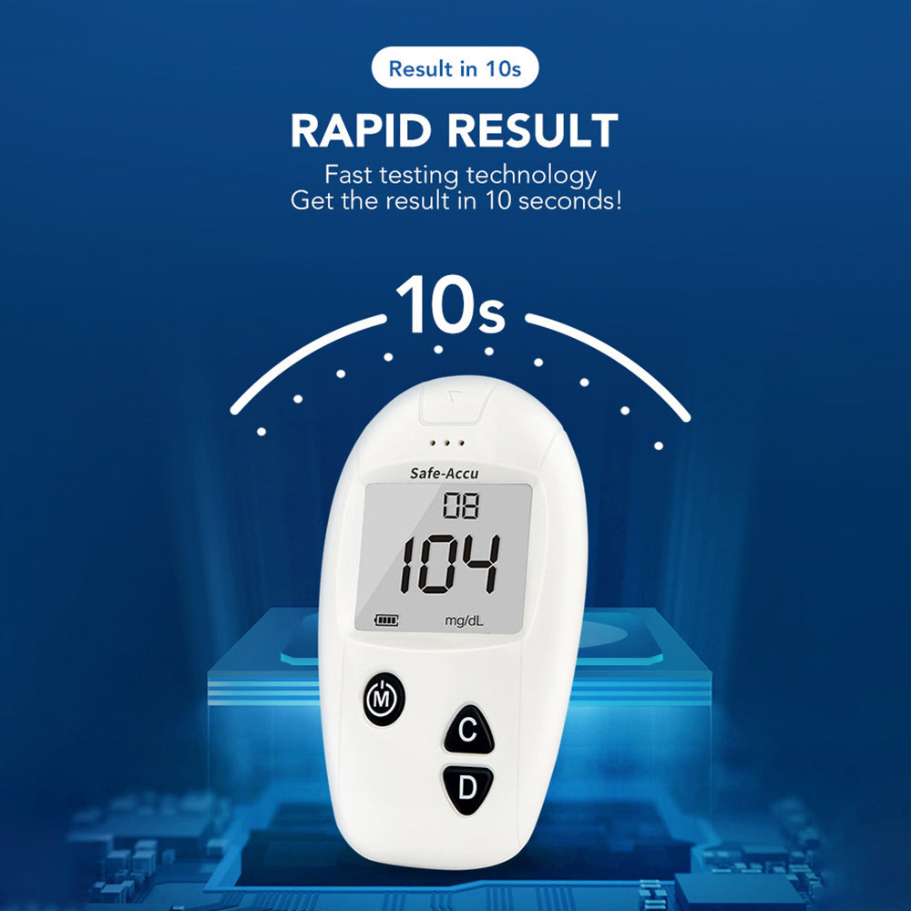 Blood Glucose Meter 50pcs Test Strips Lancets Glucometer Kit Monitor