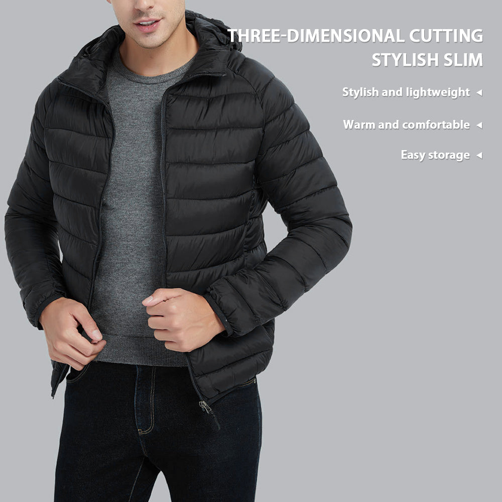 Men's lightweight storage waterproof warmth puffer fashion jacket