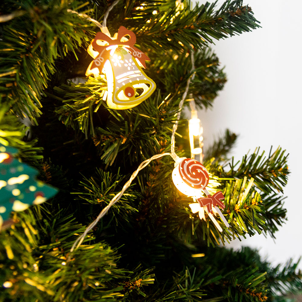5.4 ft Xmas Tree Snowman Santa Claus String Light Christmas Decor Lamp