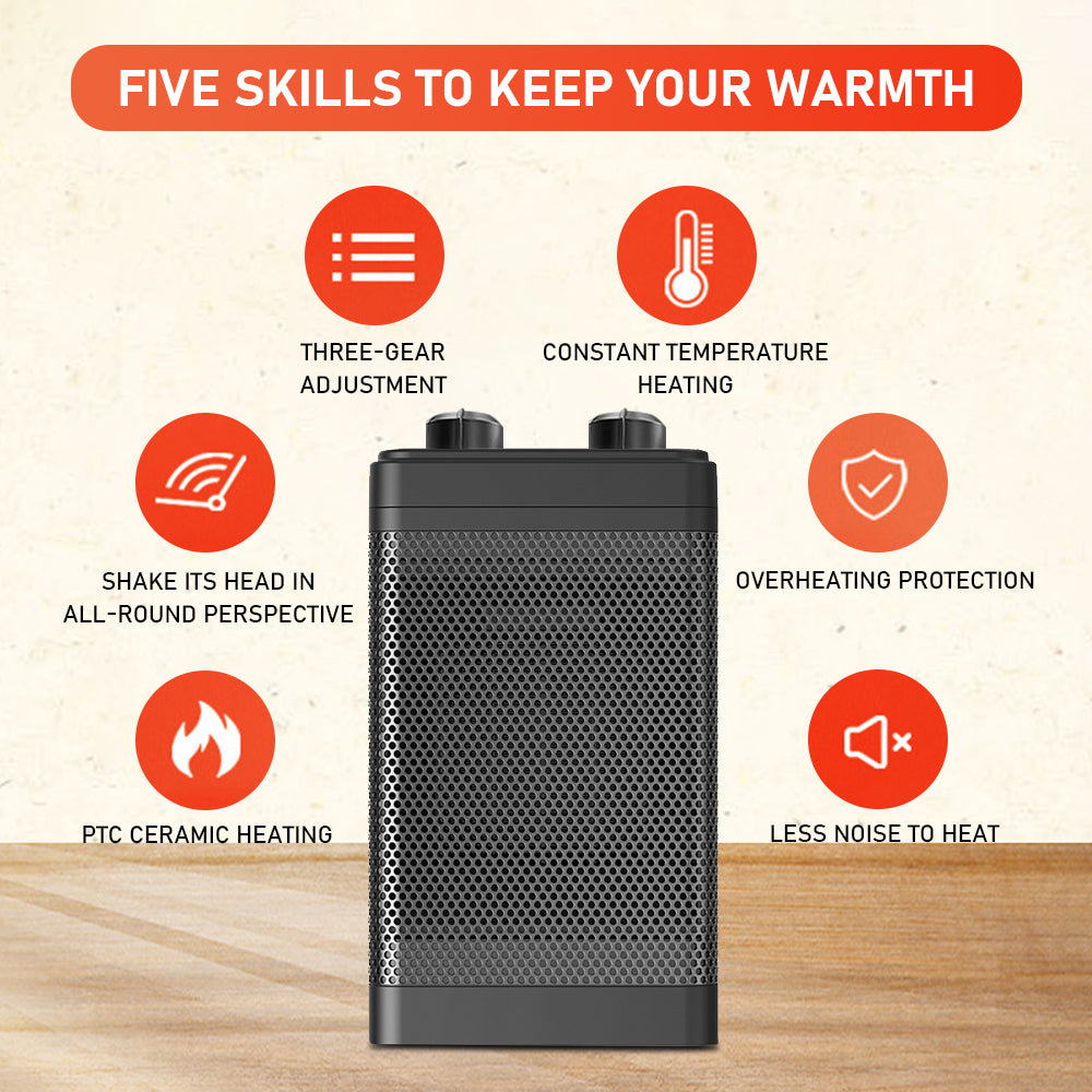 Space Heater for Indoor Use Portable Ceramic HeaterFan with Thermostat