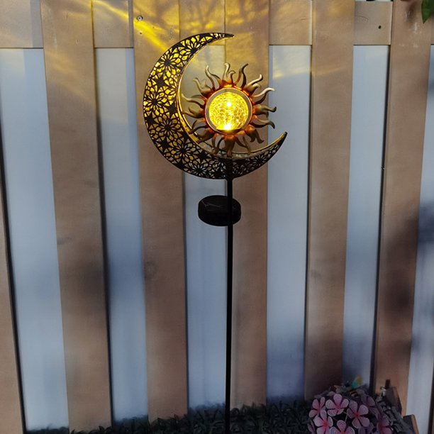 Waterproof Sun Moon Solar Powered Garden Light Outdoor Decorative Lights